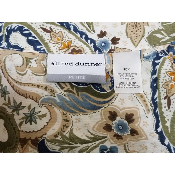 Alfred Dunner Women's Blouse Top Shirt Button Up Petite 10 Vintage - Picture 9 of 9